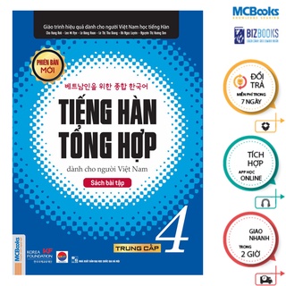 Sách - Combo Tiếng Hàn Tổng Hợp Trung Cấp 4 sách bài học và bài tập ( bản màu ) - MCBooks Chính Hãng