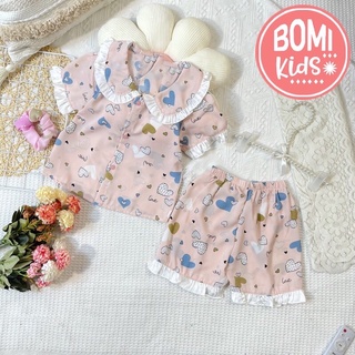 [ 12KG - 31KG] Đồ Bộ Bé Gái Mặc Nhà Pijama Lụa Mango Cộc Tay Cho Bé - Chất Vải Lụa mềm Mịn_BM20