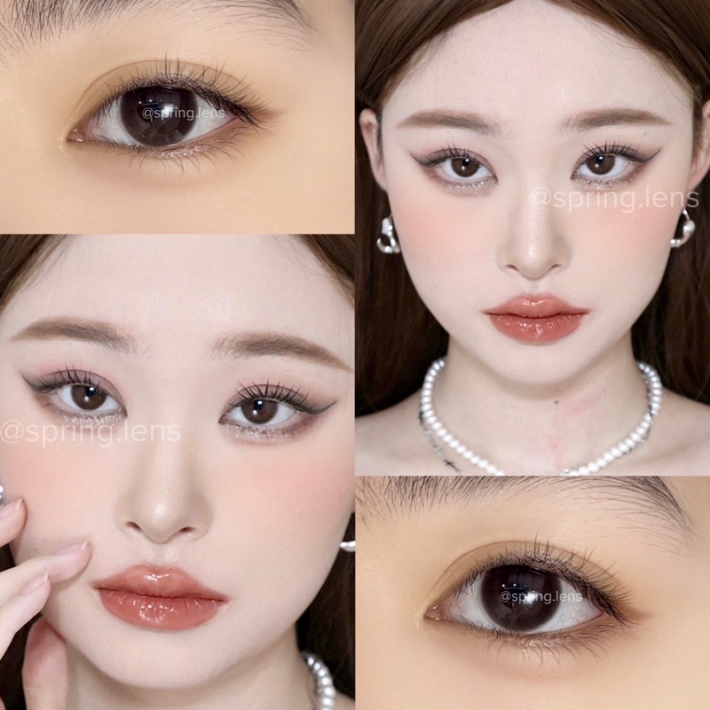 Kính áp tròng SOFF BROWN nâu choco tự nhiên có giãn 1 tháng | Spring Lens