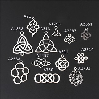 10pc Hợp Kim Kim Kim Loại Bạc Trái Tim Vô Cực Tình Yêu Tình Yêu Trung Quốc Nút Kết Nối Quyến Rũ Mặt Dây Chuyền Để Làm Đồ Trang Sức