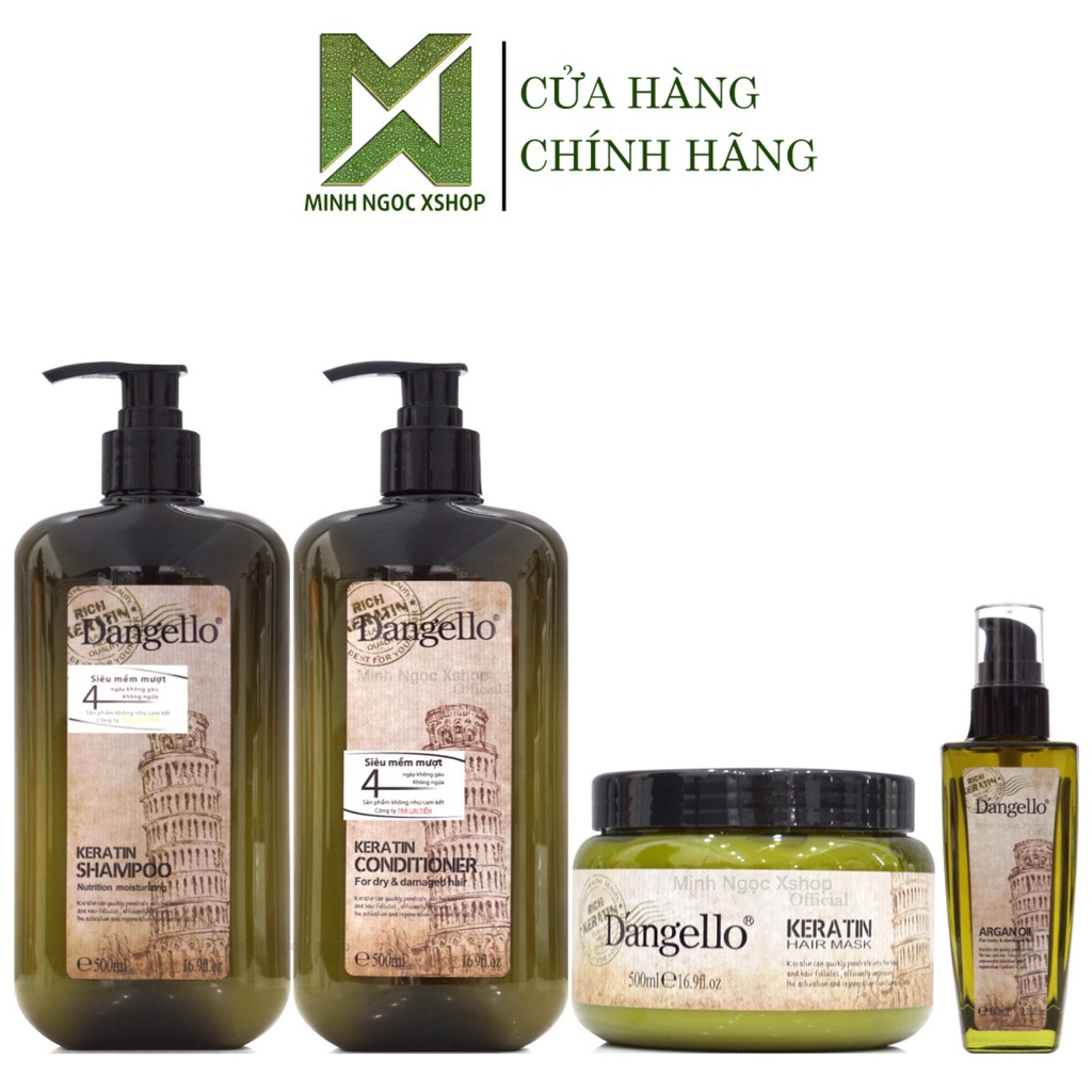 Ảnh Dầu gội xả, kem ủ tóc, tinh dầu Dangello Keratin 60/800ML 1