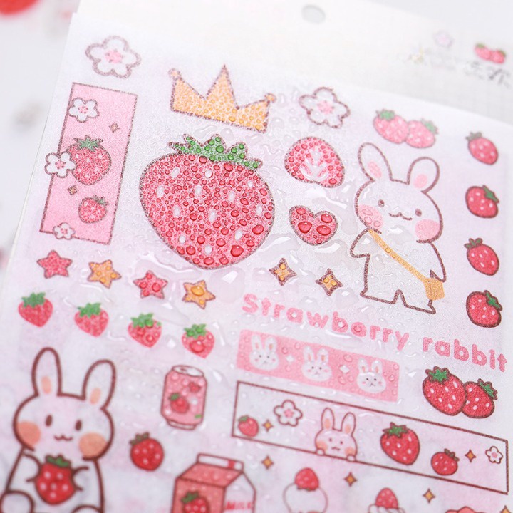 Sticker cute dán sổ dán mũ bảo hiểm điện thoại chai lọ bàn ghế trang trí cá nhân Set 4 tấm K48
