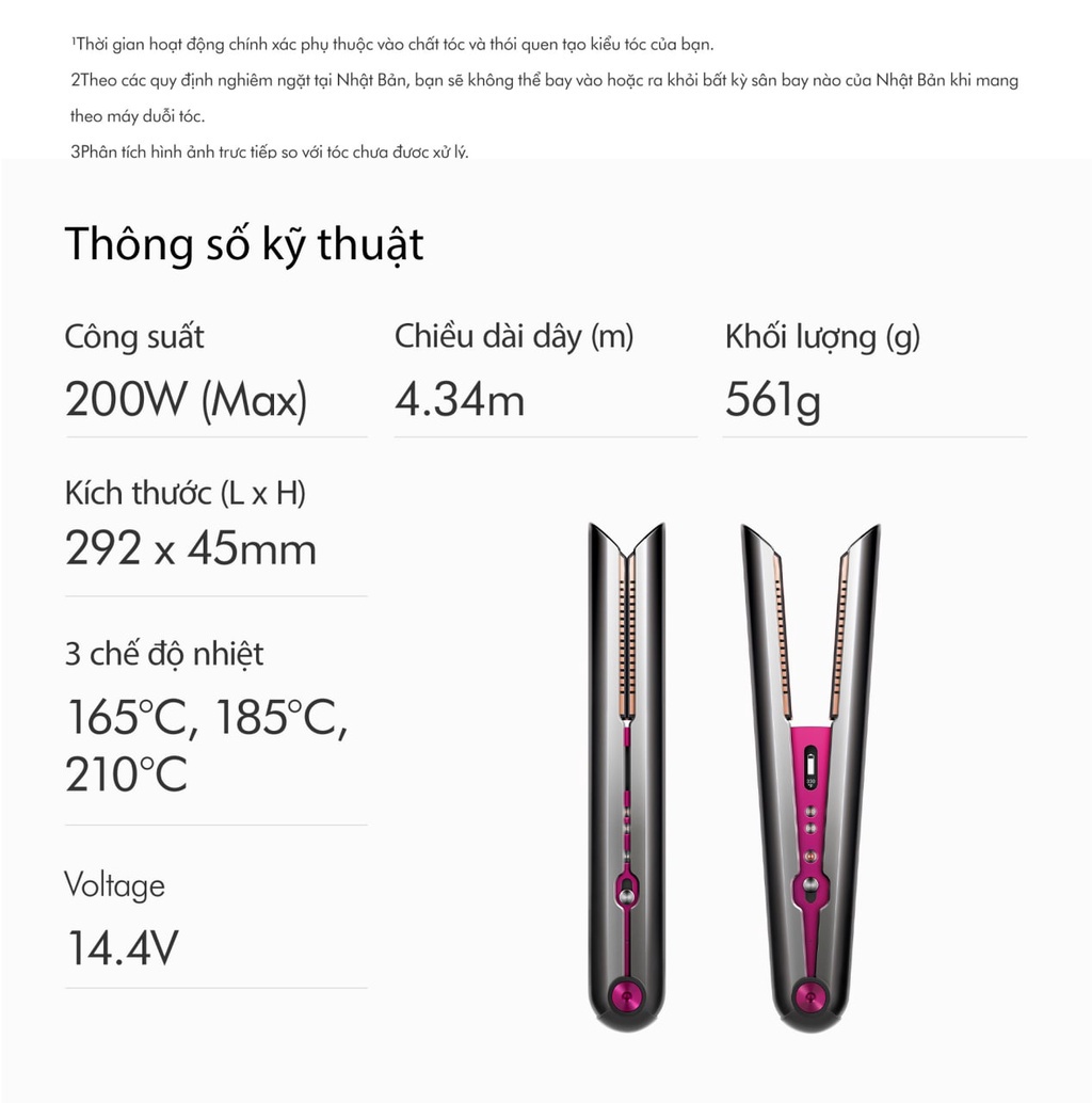 Mô tả Máy duỗi tóc Dyson Corrale ™ HS07 (Đen Xám Hồng) - 6