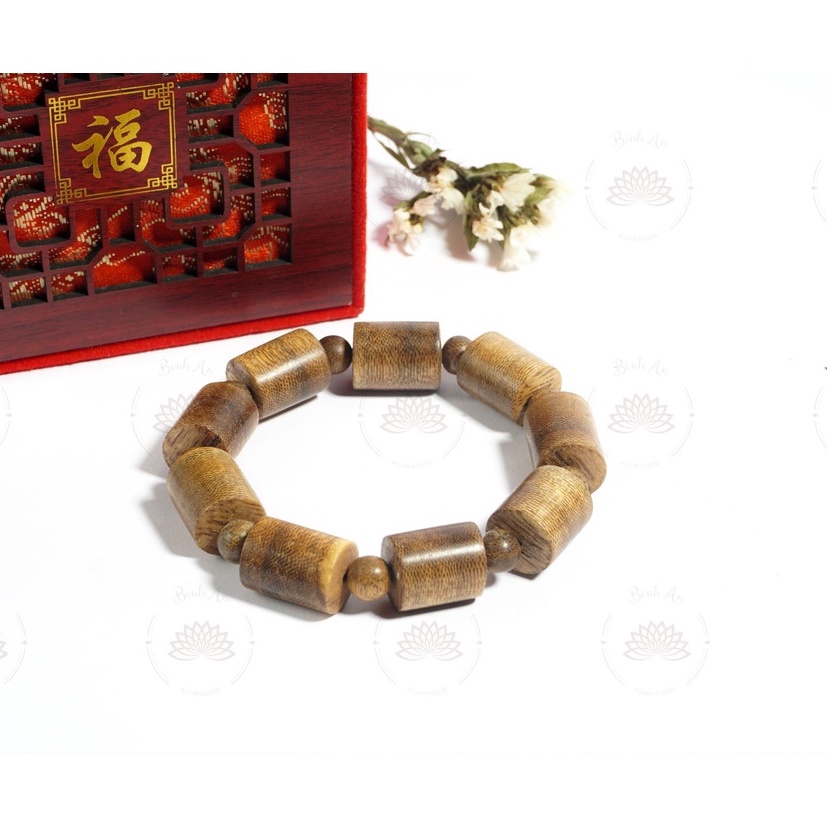 Vòng Tay Trầm Hương Trụ Trúc Tốc Tự Nhiên - Size Nữ - Vòng Tay Phong Thủy - 8mm