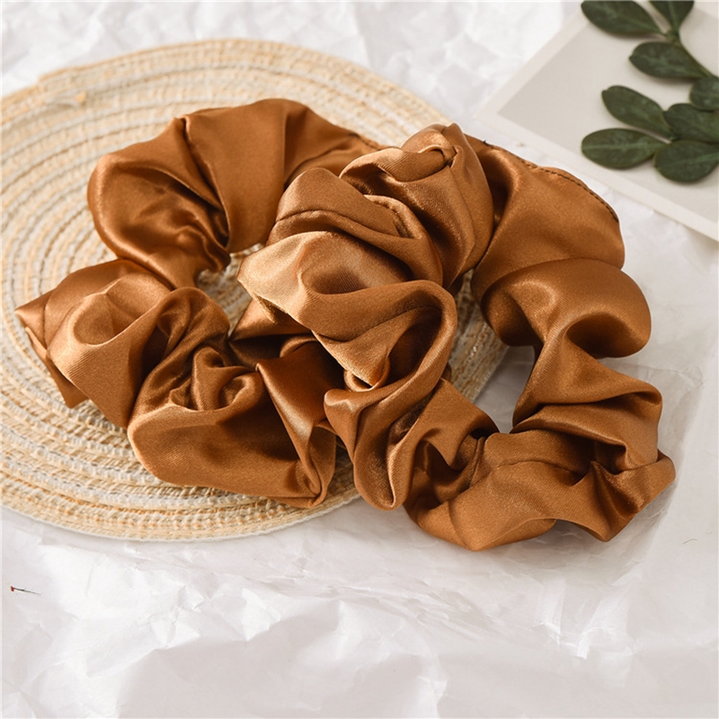 Dây thun cột tóc đuôi ngựa bằng lụa satin màu trơn