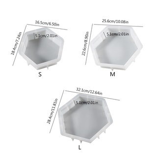 Flgo Nâng Cấp Khối Hình Học Lục Giác Khuôn Silicon Lớn Vừa Nhỏ Nhựa Khuôn Để Bảo Quản Hoa Để Bàn Trang Trí