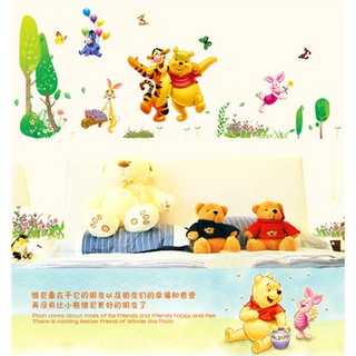 Decan dán tường hình gấu pu, tranh trang trí phòng cho bé, decan trang trí lớp học AY876
