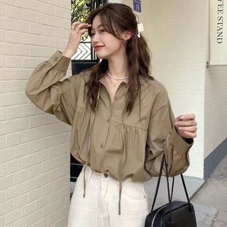 Hàng Mới Về Áo Sơ Mi Dài Tay Dáng Rộng Phong Cách Hàn Quốc Baju Wanita Lengan Panjang Hàng Mới Dành Cho Bạn Nữ
