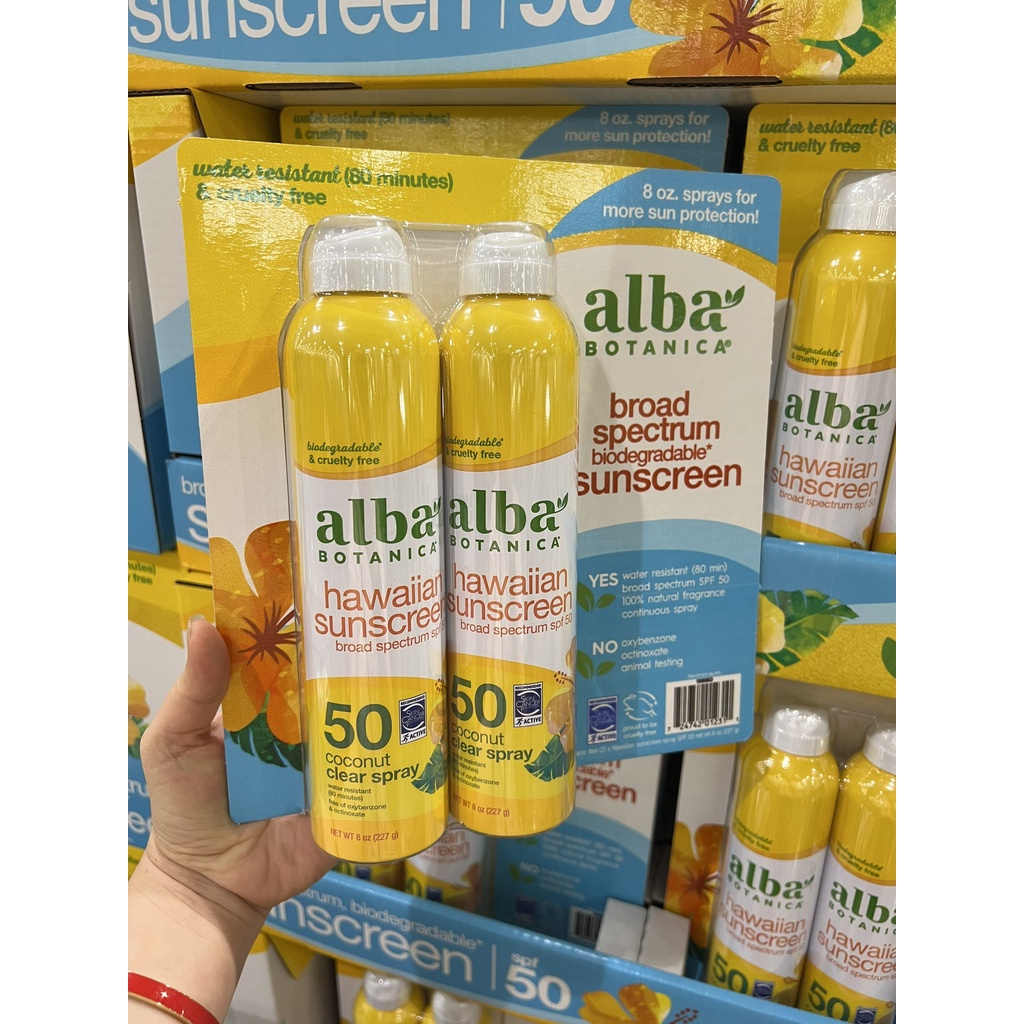 Kem chống nắng Alba Botanica hawaiian sunscreen SPF 50 USA 227g