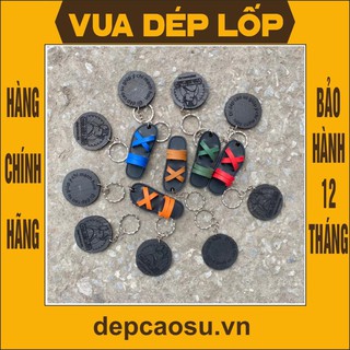 Dép cao su tí hon móc khóa làm thủ công từ lốp ô tô thương hiệu Vua dép lốp