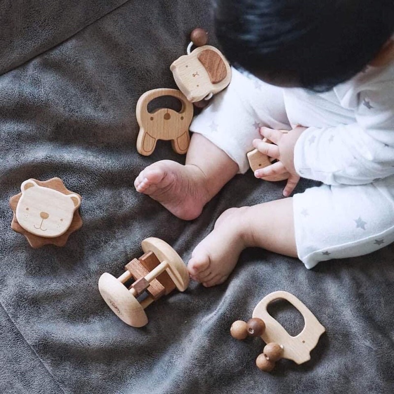[NGOKHOAI] Đồ chơi gặm nướu băng gỗ an toàn cho bé