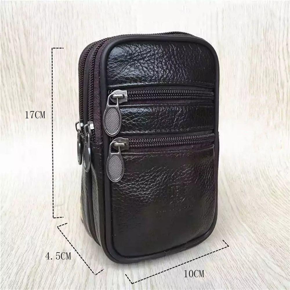 LOMBARD Nam Thắt Lưng Thường Ngày Vintage Túi Điện Thoại Ngoài Trời Ví Bum Hip Túi Đa Năng Da Bò Du Lịch Đựng Thẻ Tiền Mặt Đồng Xu Eo Túi