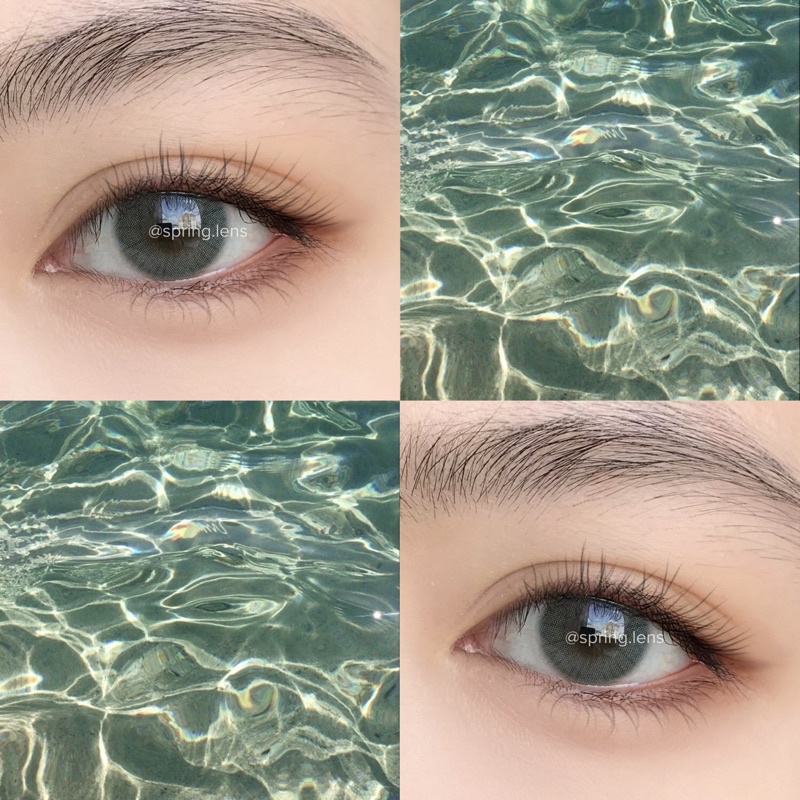 Kính áp tròng xám Pang Gray pha xanh ngọc không giãn 1 tháng | Spring Lens