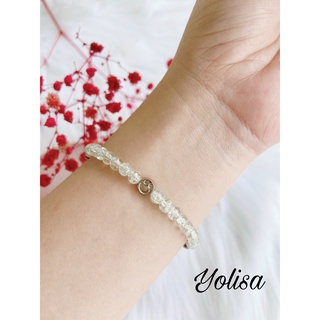 Vòng tay handmade hạt cườm trong suốt kết hợp mặt cười