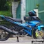Tem rời in UV cao cấp, Dán xe Exciter 150 đời 2016 - 2019 màu đen xanh. Mẫu decal Y15ZR hoa văn chìm ẩn