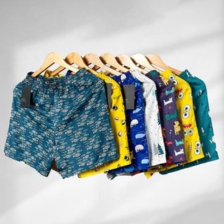 (QSM4) Quần Đùi Nam Cotton Mặc Ngủ - Quần đùi nam mặc nhà chất cotton siêu mát, Cartoon Short Cá Tính