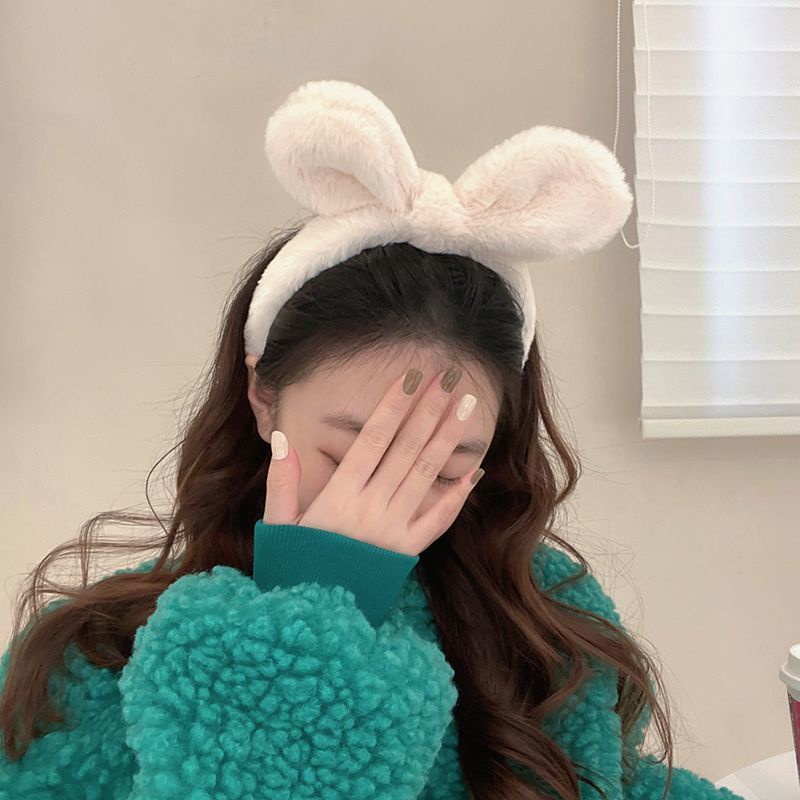 Bờm Tóc, Băng Đô Cài Tóc Lông Nhung Nơ Tai Thỏ Xinh Xắn Phụ Kiện Tóc Empoli