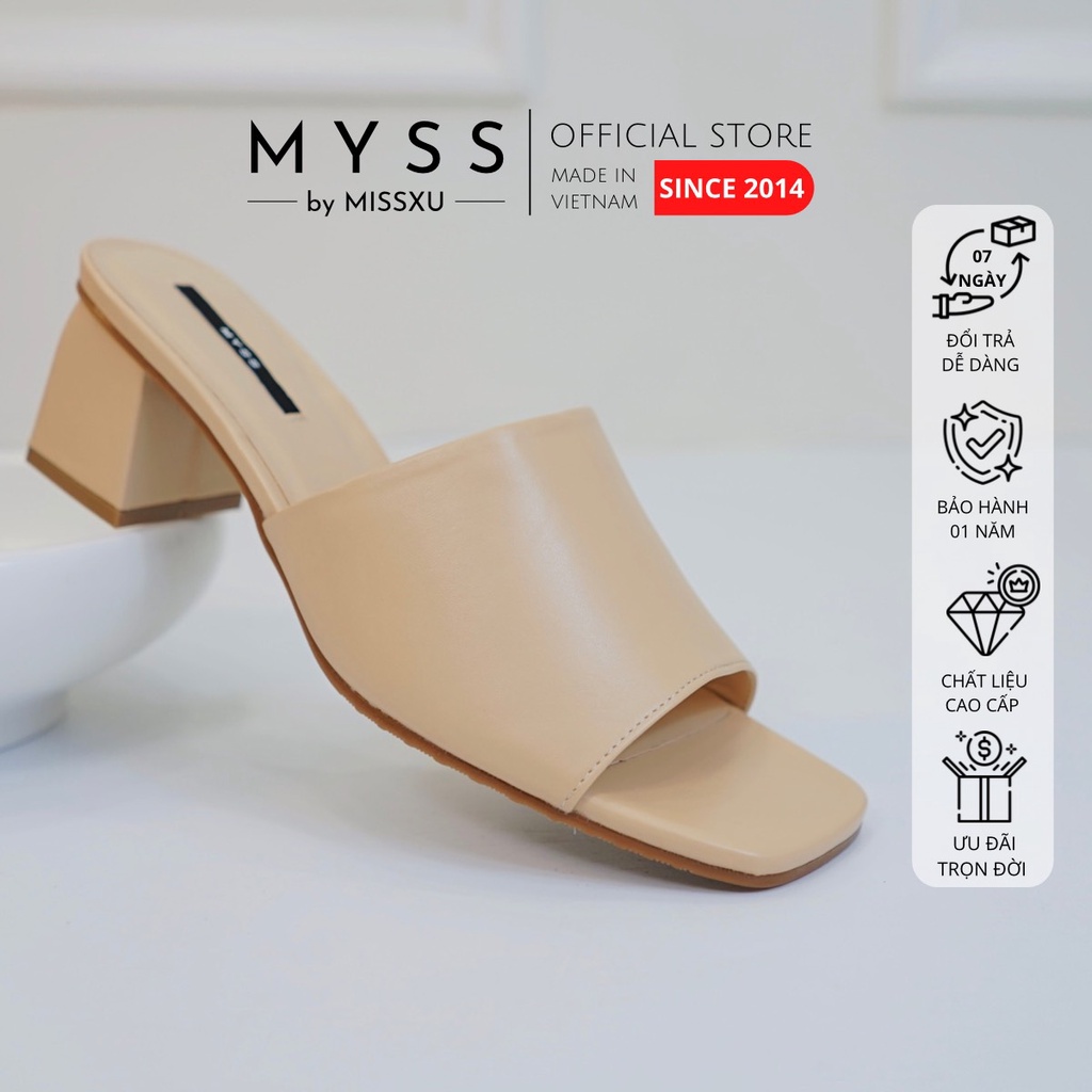 Giày guốc nữ MYSS quai ngang bản lớn 6cm - SU121