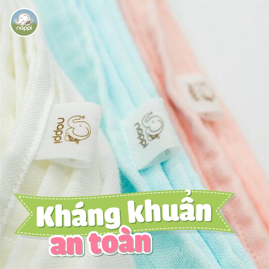 Ảnh Khăn Sữa Sợi Tre Nappi Organic Cao Cấp Mềm Mịn Cho Bé Hộp 6 Chiếc 2