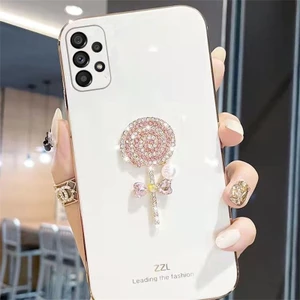 Ốp Điện Thoại Họa Tiết Kẹo Mút Đính Đá 6D Cho Samsung Galaxy A53 A73 A05 A33 A52S S22 S21 Ultra FE 5G