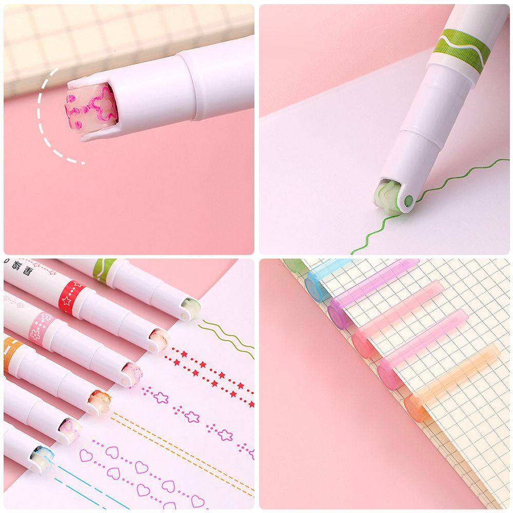 THFENG 6 Bút Đánh Dấu Nghệ Thuật Văn Phòng Phẩm Giáng Sinh Đồ Dùng Văn Phòng Hình Hoa Dụng Cụ Vẽ Highlighters Nhiều Hình Dạng