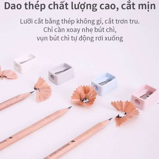 Ảnh Gọt bút chì mini Deli - Hồng, Cam, Xanh dương, Xanh lá - 1 cái màu ngẫu nhiên - Chất liệu ABS bền bỉ, lưỡi dao không ghỉ 3