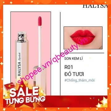 [Giảm sốc]Son Kem Lì Halysa – Son chống thâm môi cao cấp - Son Đỏ Tươi halysa.cosmetic [son nhập khẩu nguyên liệu từ Mỹ]