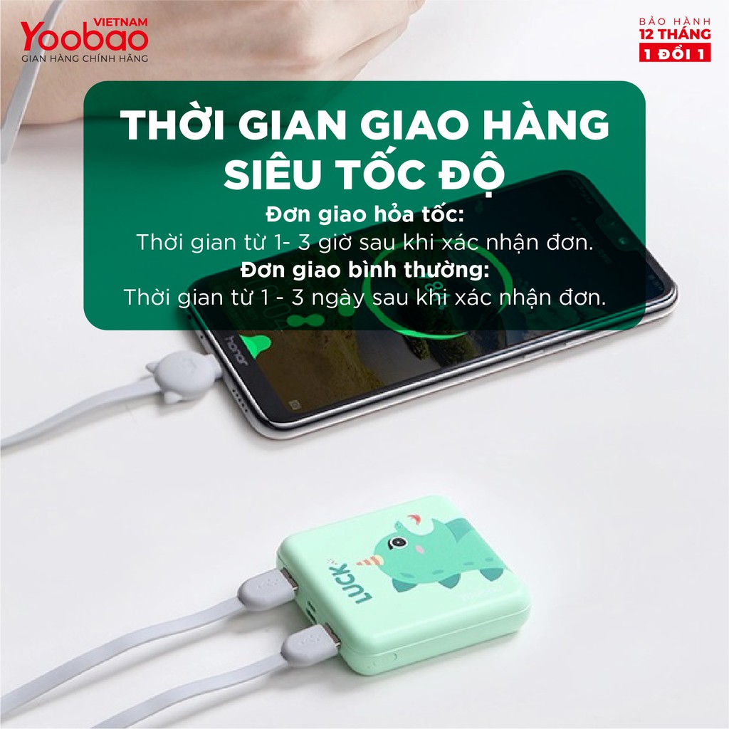 Ảnh Sạc dự phòng mini dễ thương 10000mAh Yoobao M4 mini Sạc đồng thời 2 cổng Hàng phân phối chính hãng 4