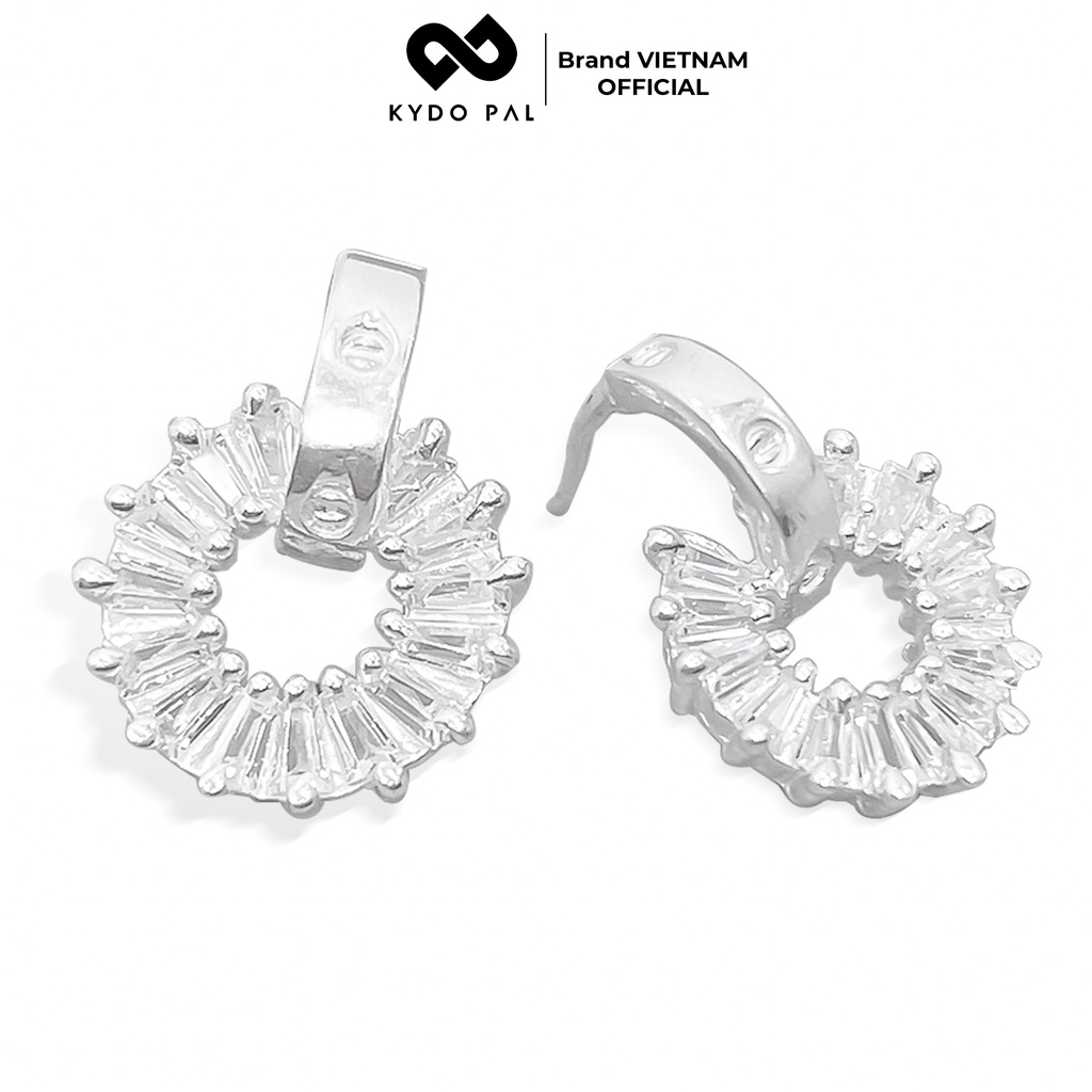 Khuyên tai bạc nữ KYDOPAL đính đá cao cấp trang sức bạc Ý 925 - 9K13