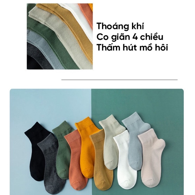 Tất cổ cao nữ nam trơn chất vải mềm dày vớ nữ nam cổ cao Unisex phong cách Hàn Quốc - Cherry Shop