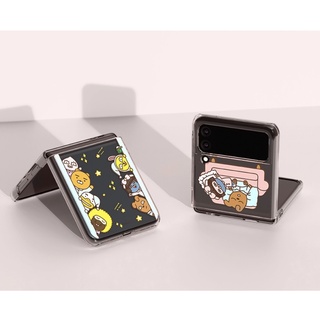 Ốp Điện Thoại Cứng Trong Suốt Nắp Gập Hình Nhân Vật Kakao Friends / Happy Together Z Flip 4 Slim Kèm Dây Đeo Nắp Gập 4