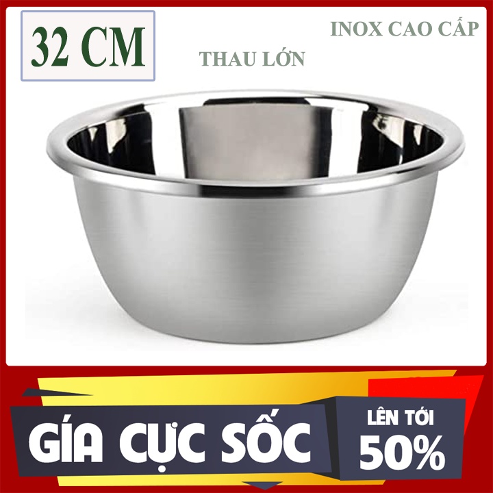 [DEAL GIẢM] THAU Thau inox rửa rau, củ, quả dày đẹp size 32cm hàng Cao ...