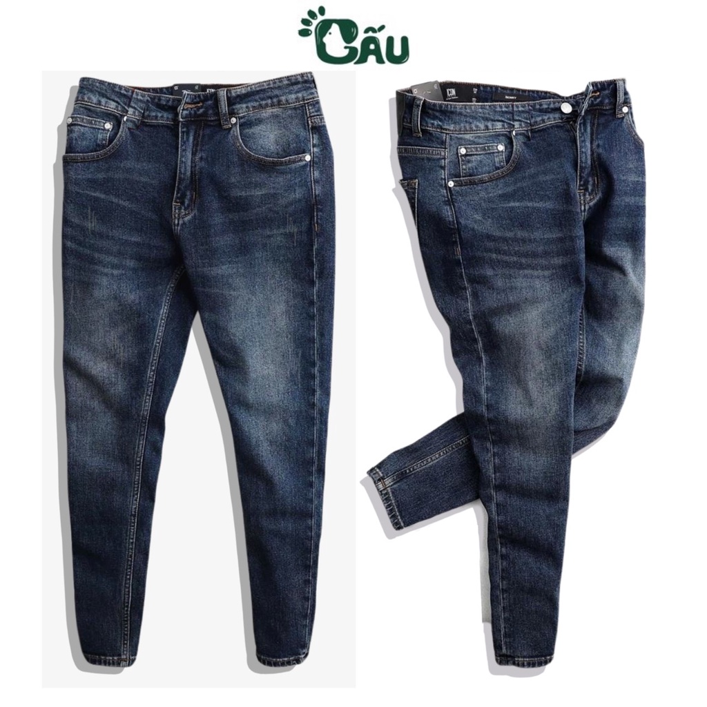 Quần jean nam rách Gấu 194 was cào kiểu vải jeans co dãn, dày dặn form ...