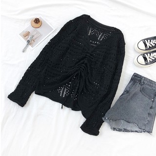 Áo sweater Dệt Kim Cổ Chữ v Tay Dài Thời Trang Cho Nữ
