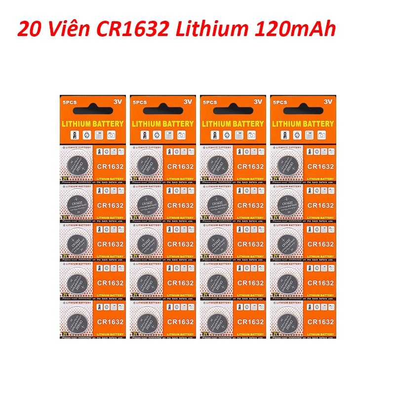 20 VIên Pin Cảm Biến Áp Suất Lốp CR1632 Pin TPMS 3V 120mAh Pin Cúc Áo ...
