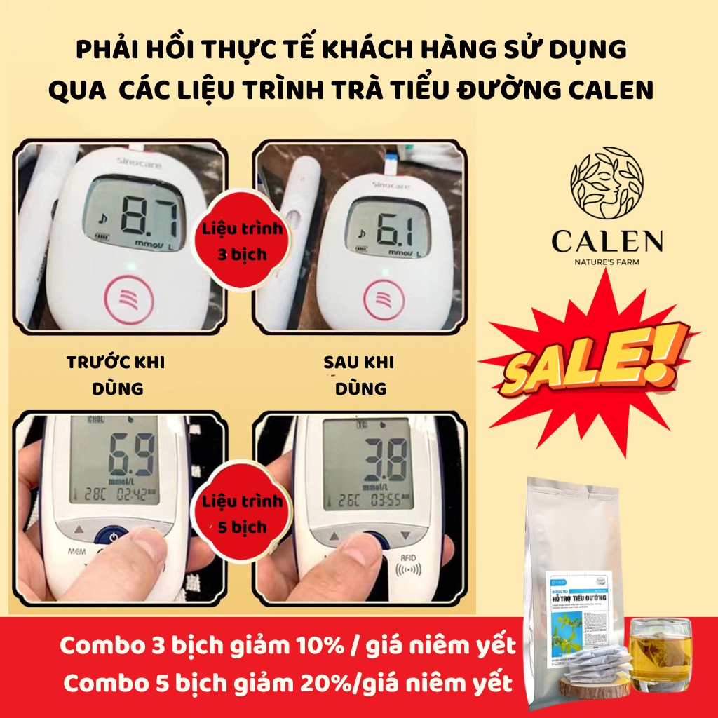 [Đưa về 6 chấm] Trà hỗ trợ tiểu đường Calen Nature Farm ổn định đường huyết HbA1c và ngăn ngừa biến chứng tiểu đường