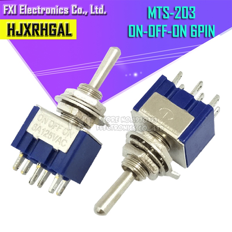 Set 10 Công Tắc Gạt Tắt Mở MTS-203 DPDT 6A 125V AC 6-Pin 31 * 13 * 12mm ...