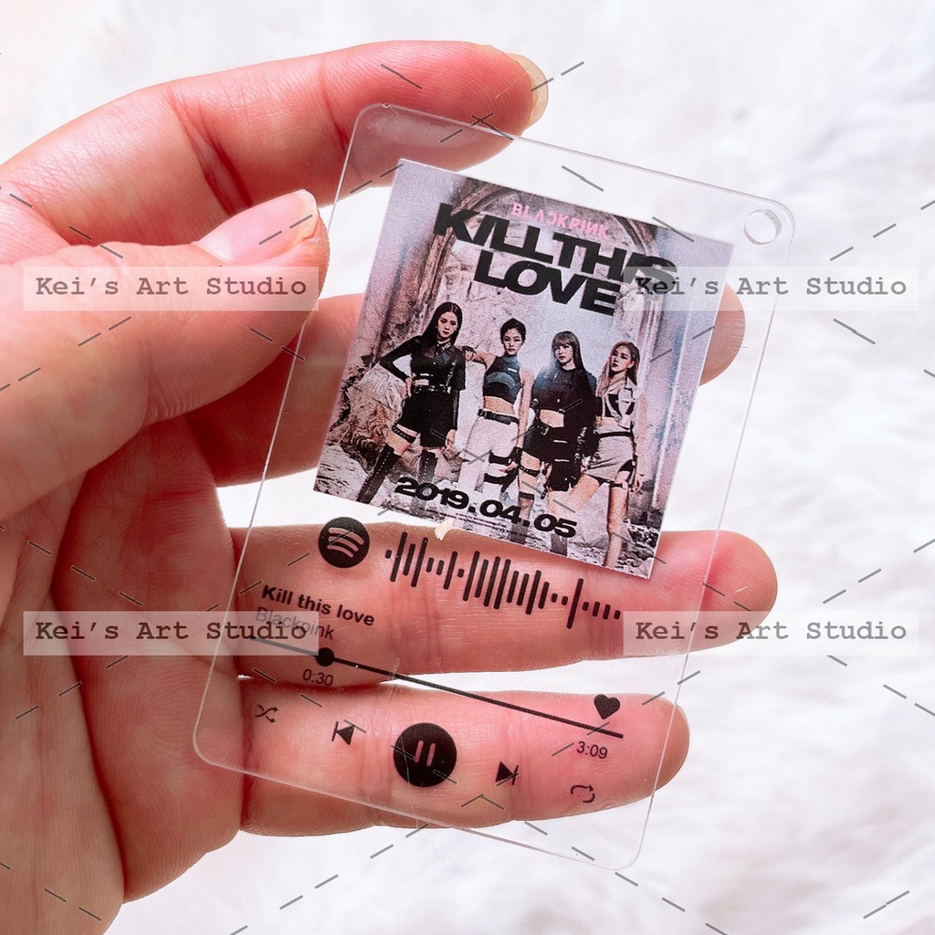 Móc khóa bài hát 5x7.5cm: big bang, red velvet, bts, blackpink, tara..