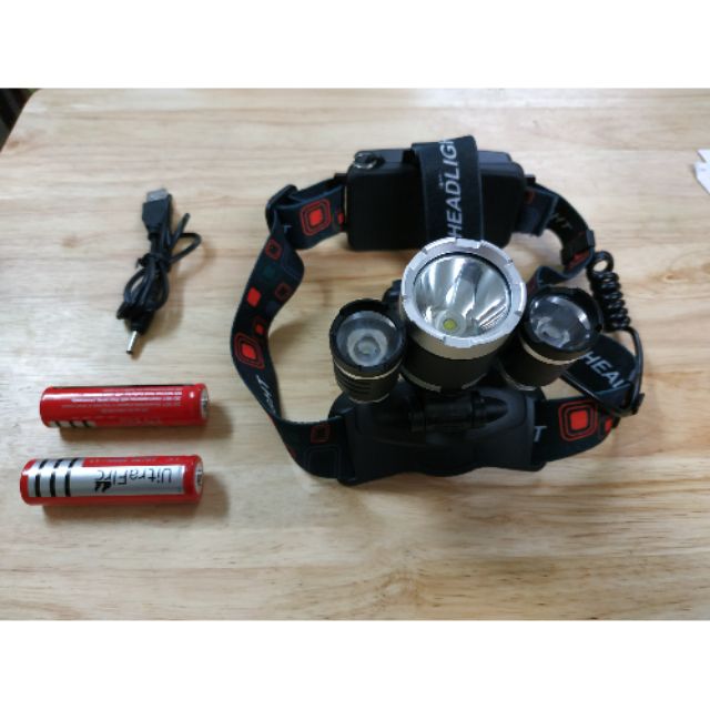 Đèn pin đội đầu 3 bóng T6 Led Cree pin sạc | Shopee Việt Nam