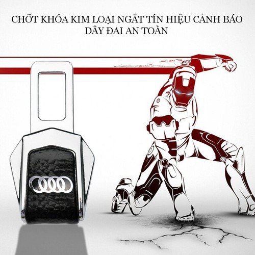 Bộ 2 Chốt cài dây an toàn in logo hãng xe hơi ô tô - Chốt cắm ngắt chuông cảnh báo đai an toàn chất liệu inox cao cấp