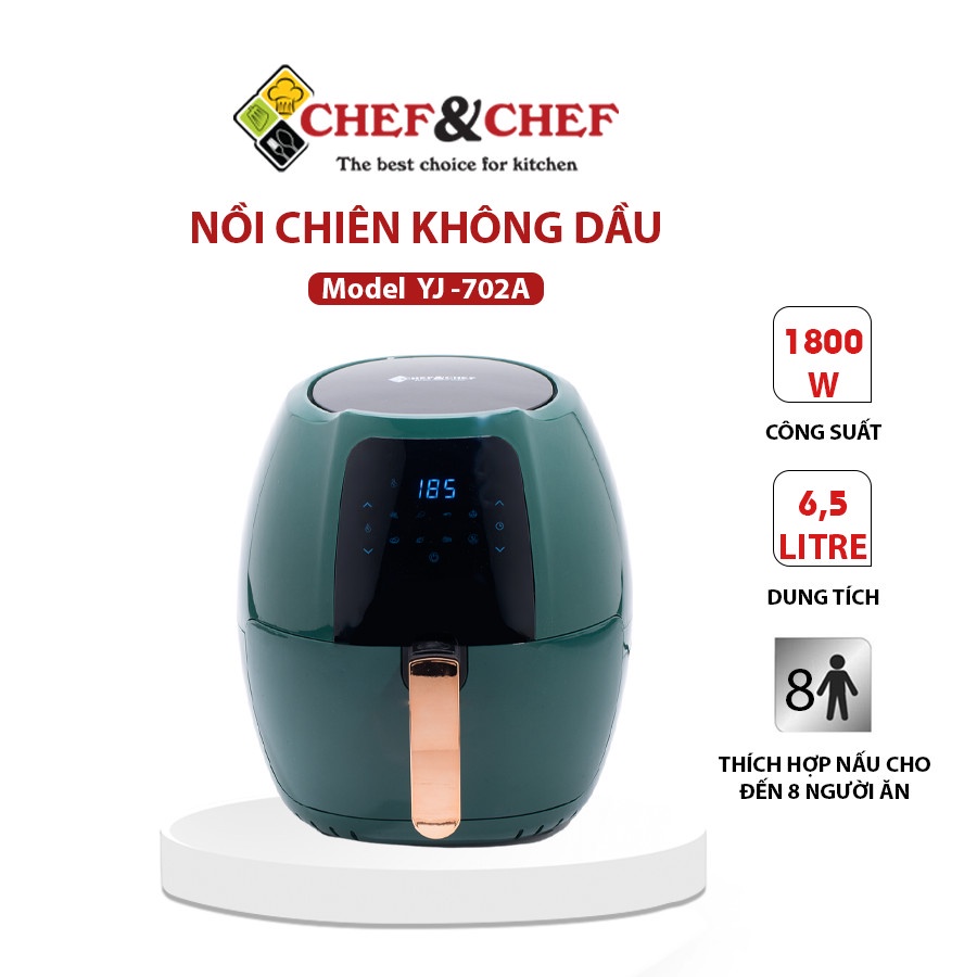 Ảnh Nồi Chiên Không Dầu Điện Tử CHEF&CHEF 6.5L YJ-702A – Hiện Đại, Dễ Dùng, Chiên Nướng Giòn Ngon 2