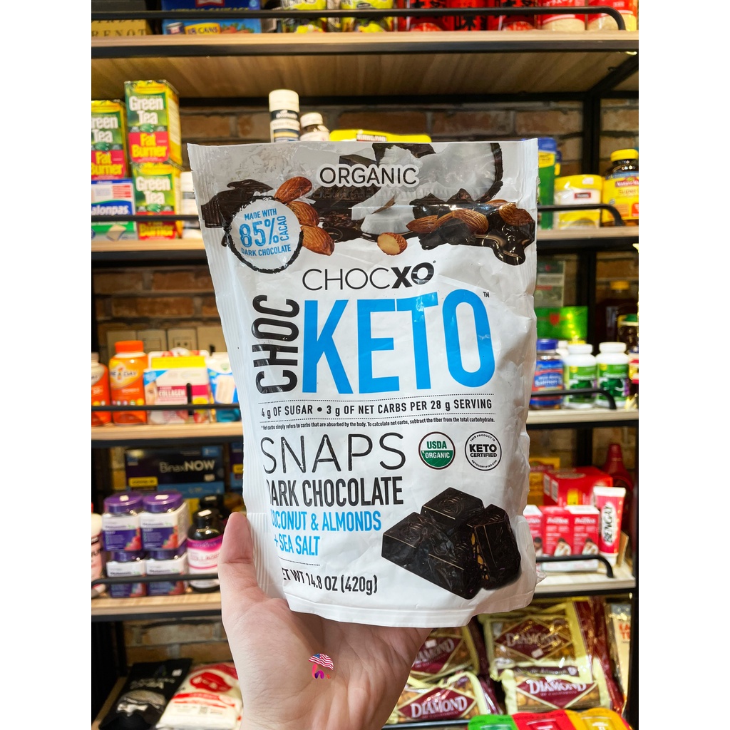Socola Keto ChocXO Dark Chocolate Coconut and Almond Keto Snaps 420g