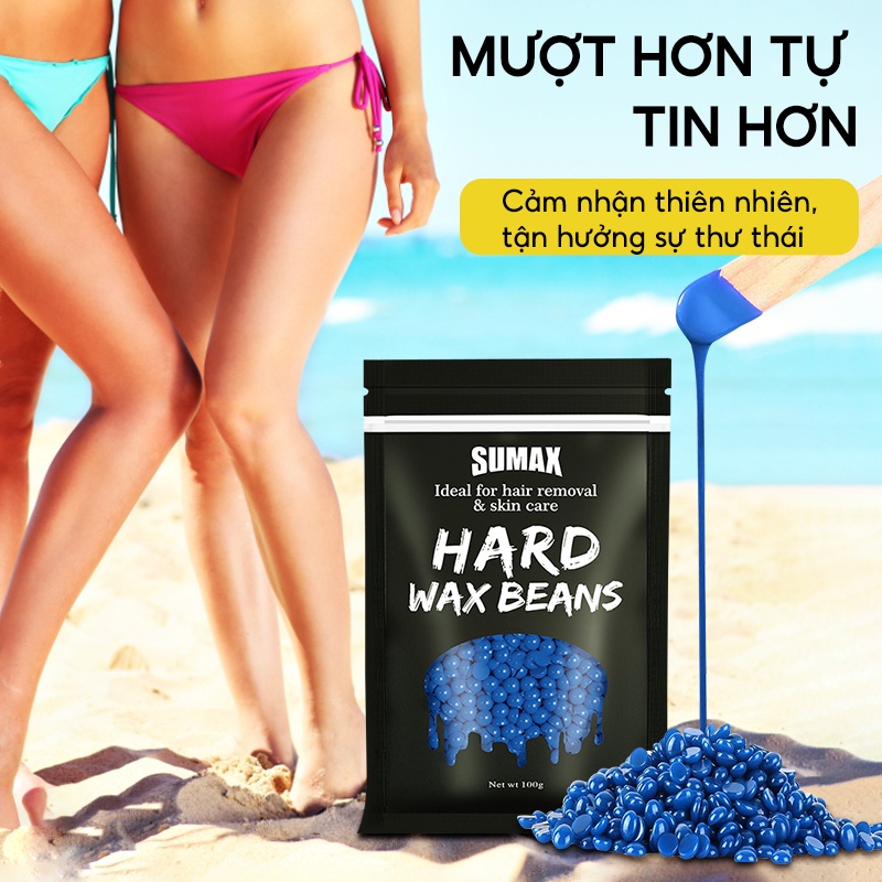 Ảnh Sáp Wax Lông Đậu Cho Da Nhạy Cảm,SUMAX Thành phần mật ong và lô hội tự nhiên, hiệu quả triệt lông kéo dài trong 5 tuần, sáp tẩy lông body dạng hạt 100g 2