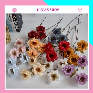 Hoa giả - Hoa hải quỳ giả 66cm cành 3 bông decor, trang trí nhà cửa văn phòng sang trọng