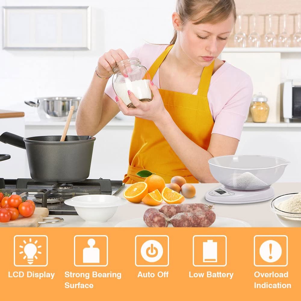 Ảnh Cân điện tử WALFOS màn hình kỹ thuật số LCD cho thực phẩm nhà bếp 3