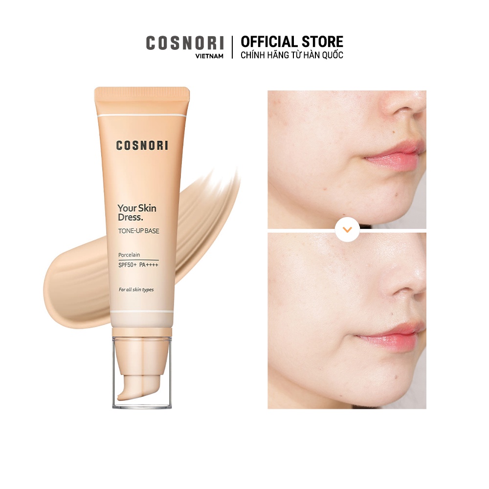 Kem nền trang điểm COSNORI Your Skin Dress chống nắng mỏng nhẹ 50ml+5ml*2