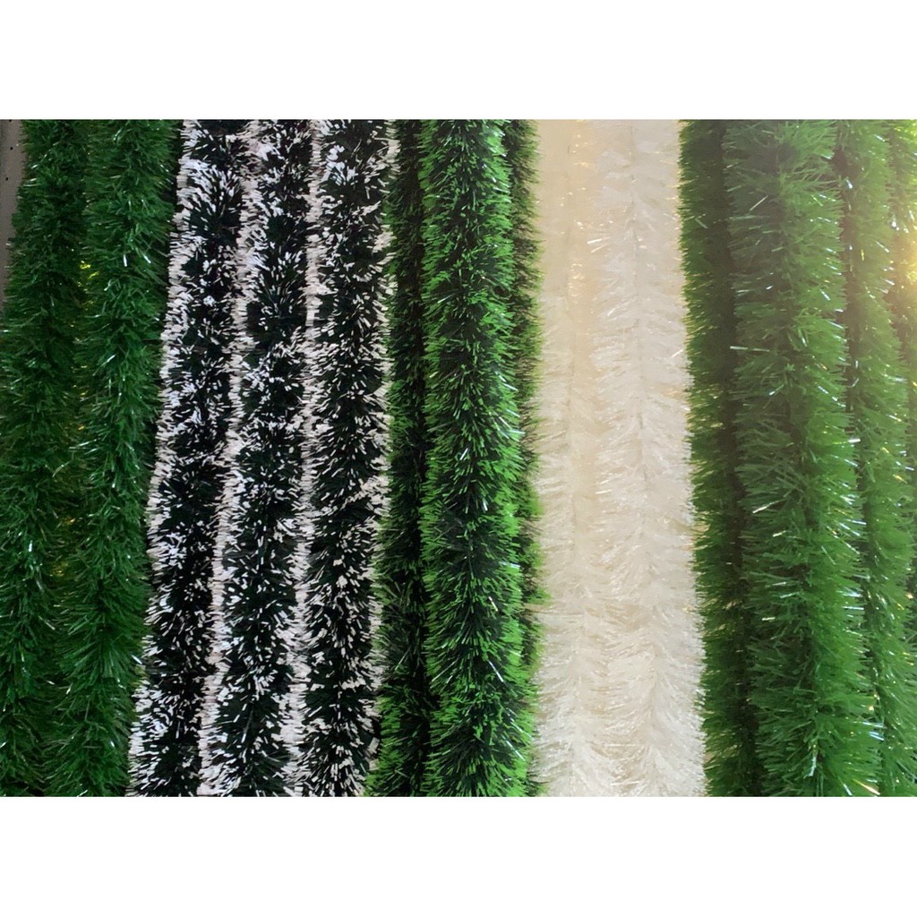 [Hàng đẹp xù to] Dây đuôi chồn trang trí Giáng Sinh - Dây thông trang trí Noel 1.8m - Dây kim tuyến Tết treo quất đào