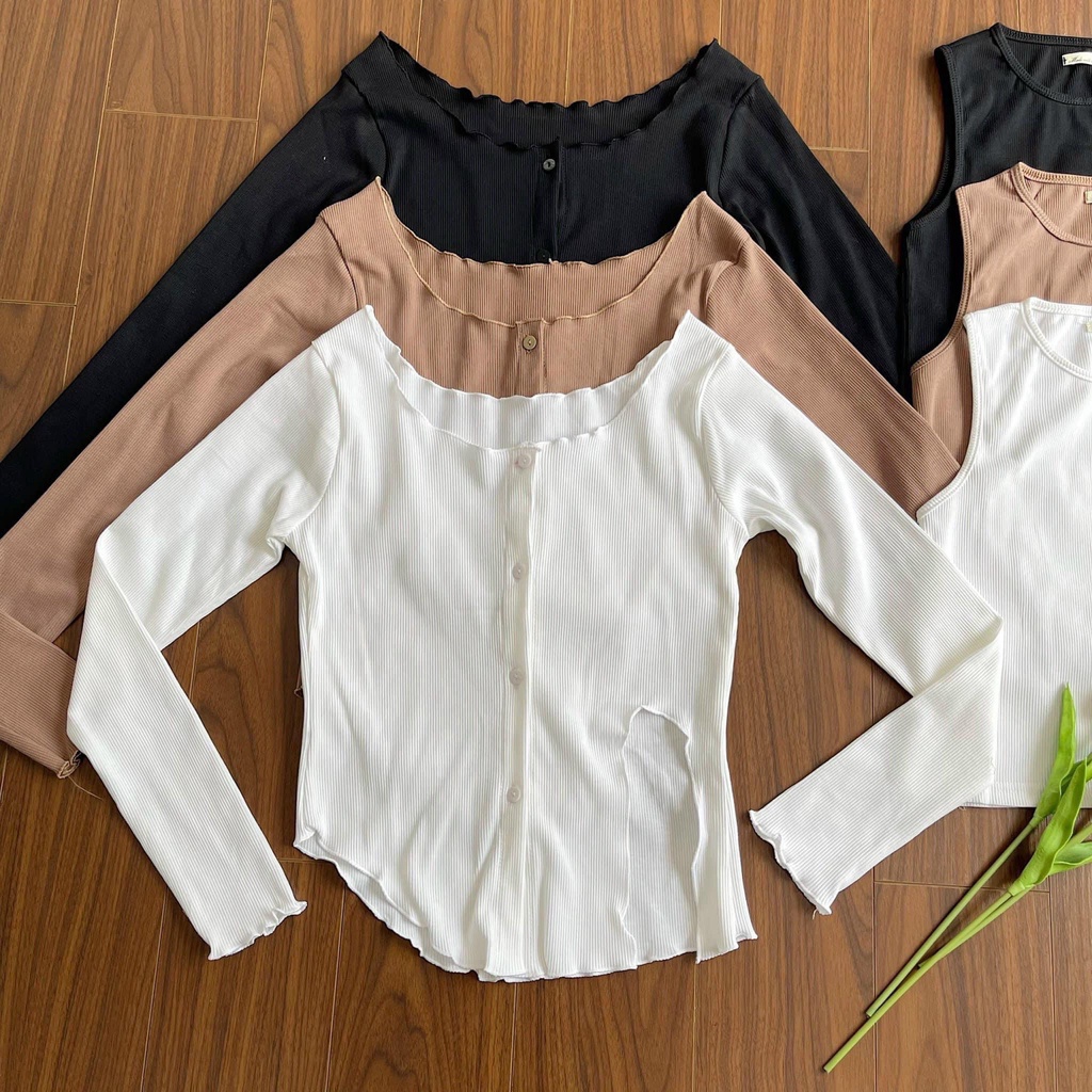 SET HAI ÁO TAY DÀI VÀ BALO TÁCH LẺ PHỐI XINH XẮN - PEACH TOP