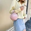 Túi đeo vai tròn GAVESTO Da thời trang Totes nhỏ thông thường