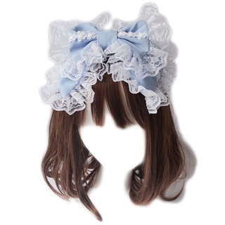 Hum Ren Đầu Gothic Người Giúp Việc Xù Mũ Đội Đầu Đồ Trang Trí Hai Lớp Nơ Vintage Cosplay Đảng Tóc Vòng Accessori